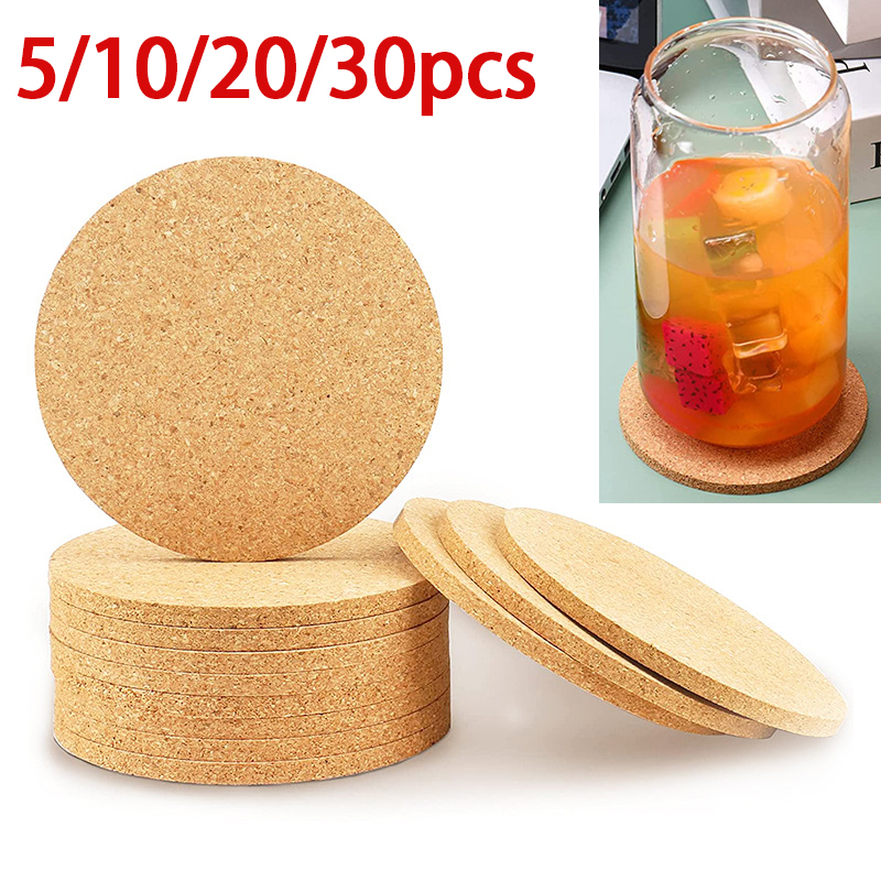 Coffee Tea Holder - Sous-verres ronds en bois et liège