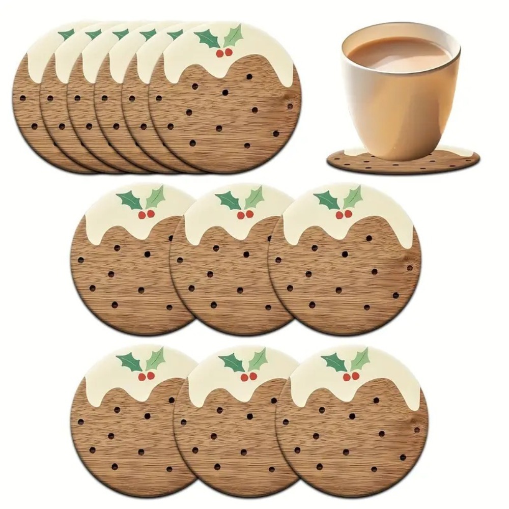 Coffee Tea Gift Set - Ensemble de sous-verres en bois style