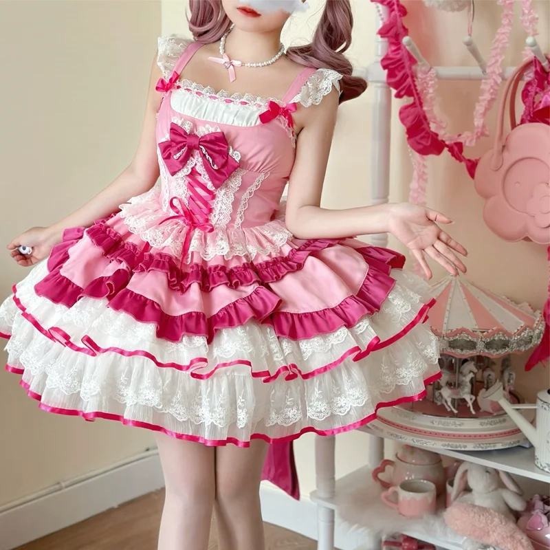 Coffee Tea Weight Loss - Robe JSK rose Sweet Lolita, mini-robe