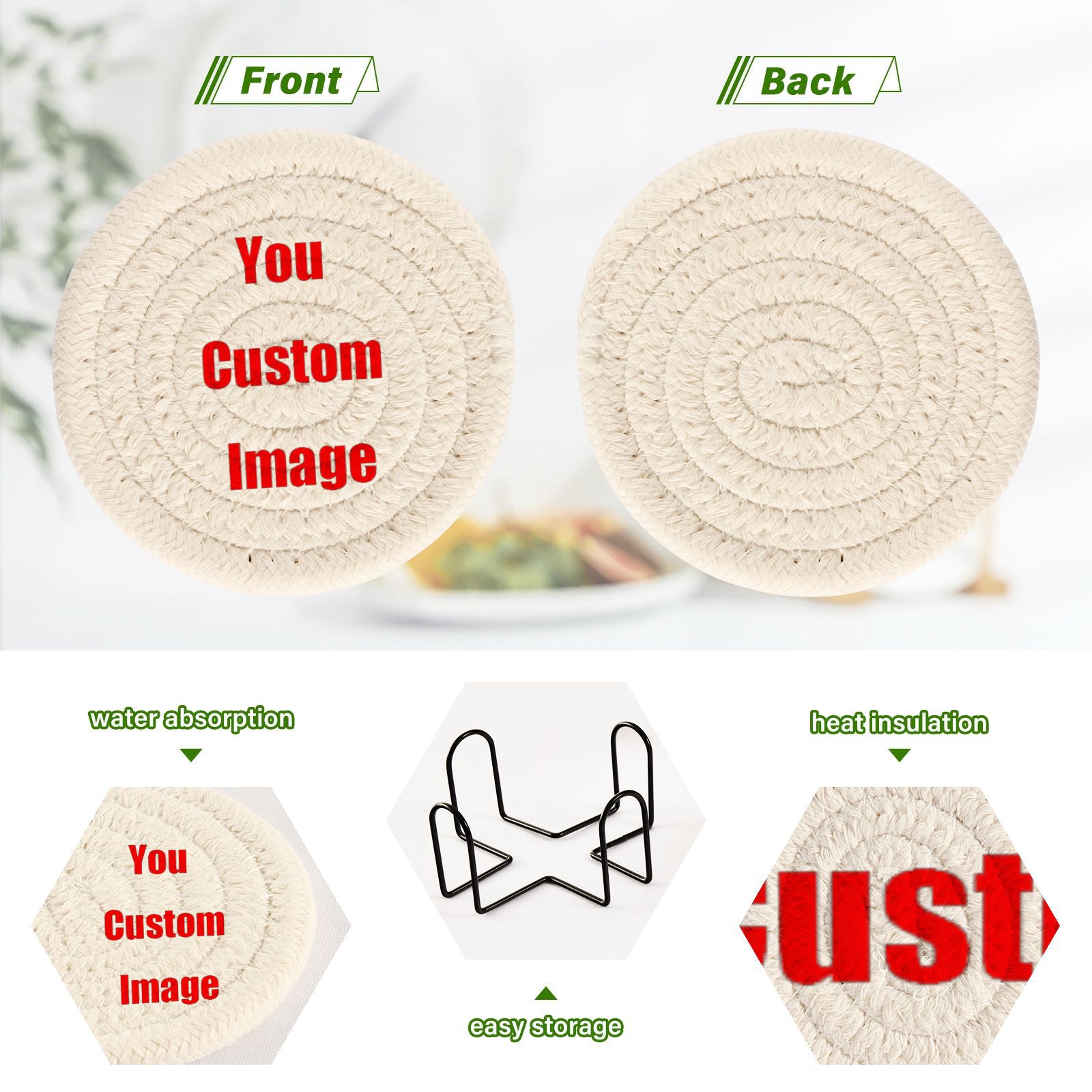 Ensemble de sous-verres tissés - Coffee Tea Images avis et prix