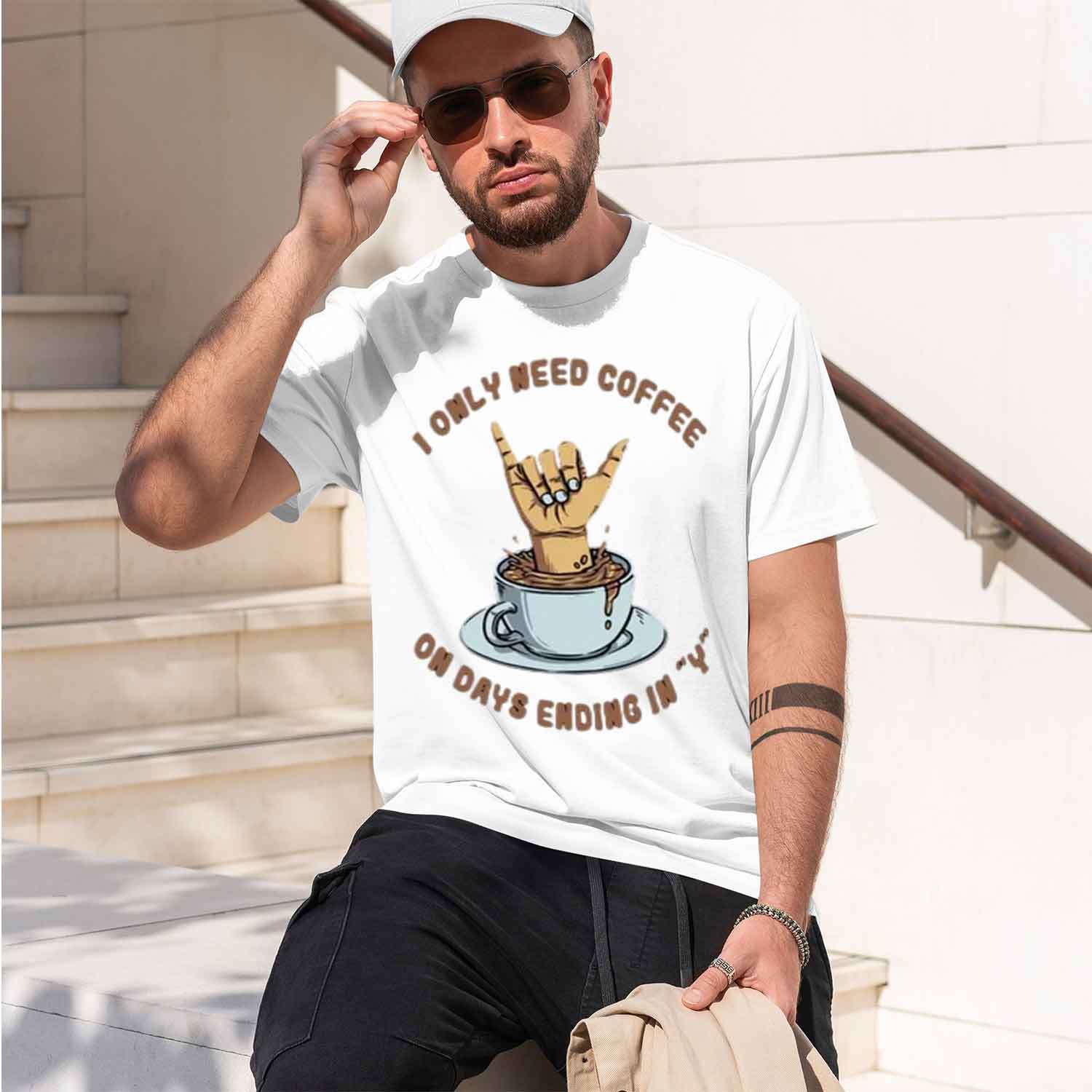 T-shirt à manches courtes et c - Coffee Tea Jokes avis et prix