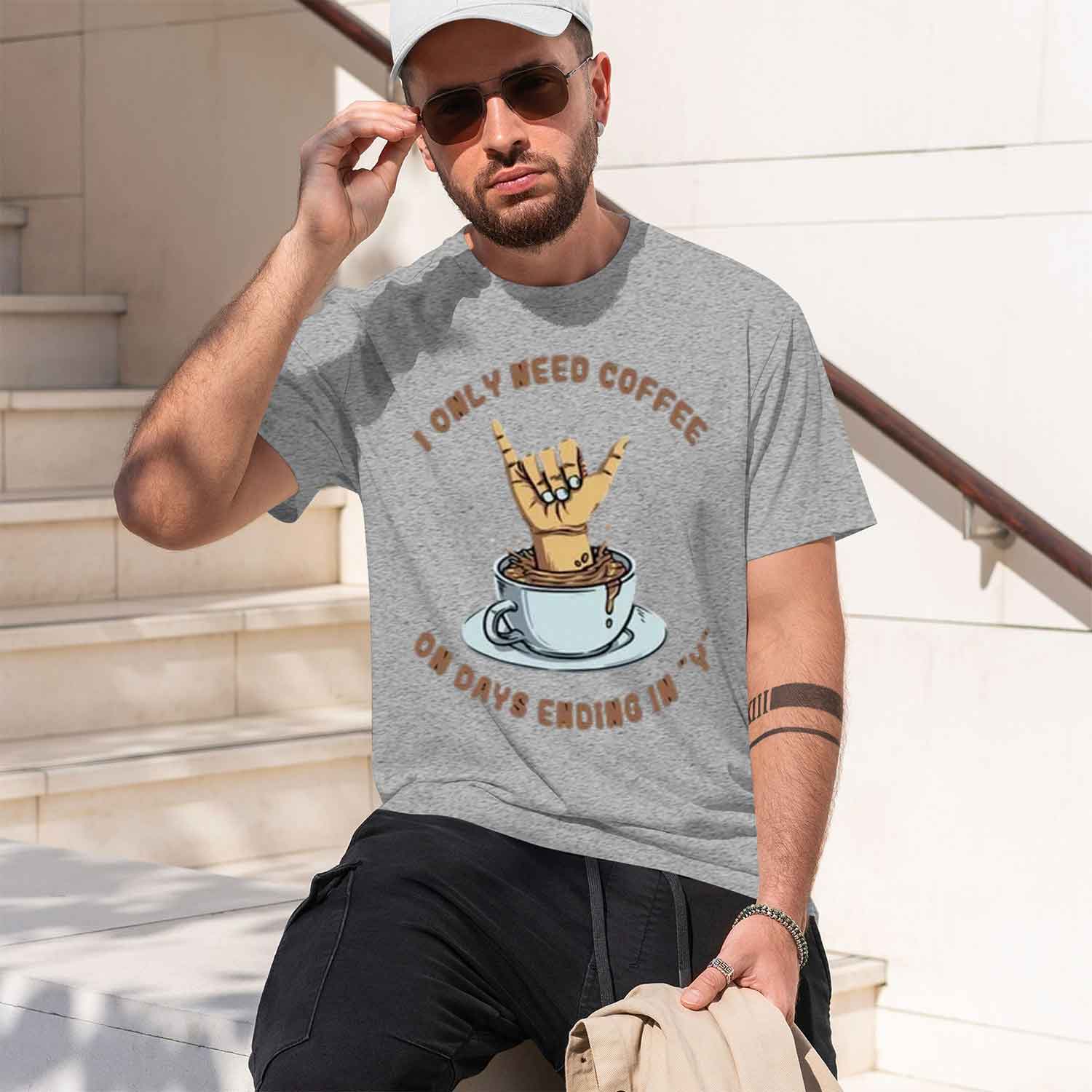 T-shirt à manches courtes et c - Coffee Tea Jokes avis et prix