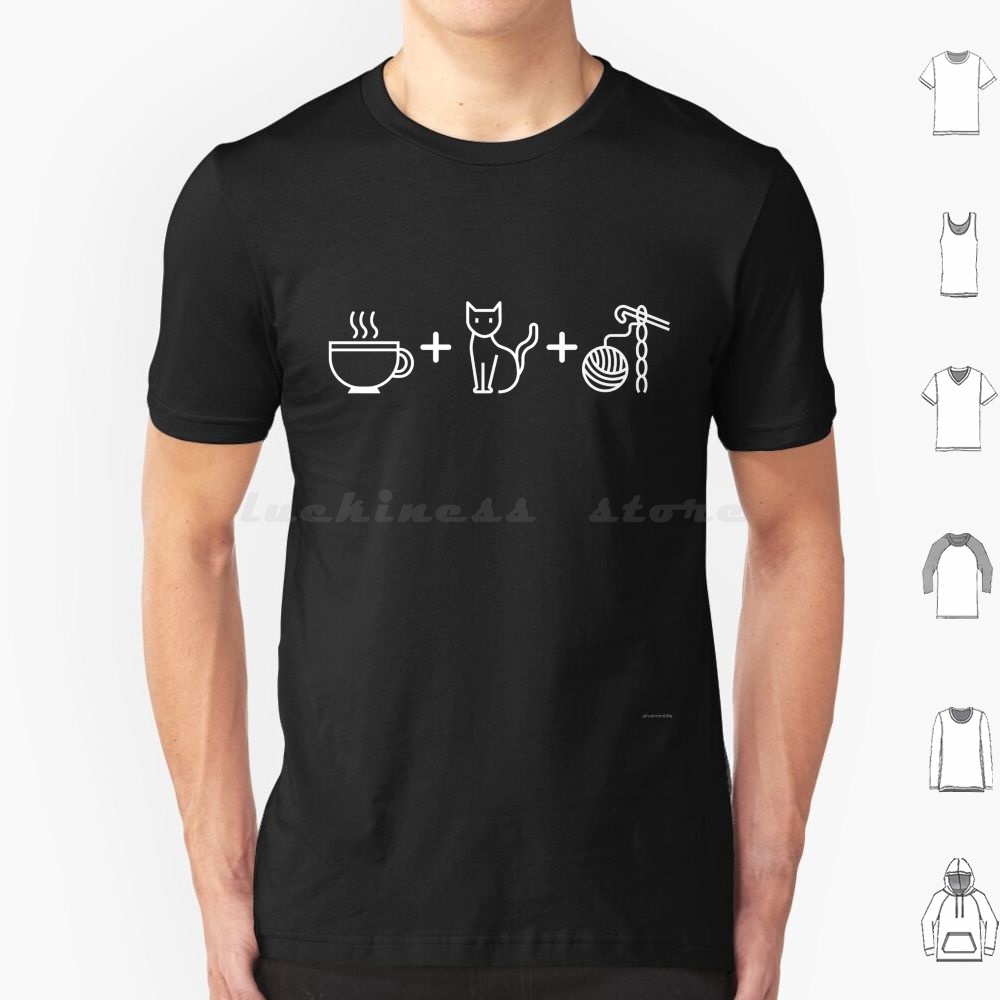 Café, chats et Crochet-noir t- - Coffee Tea Knits avis et prix