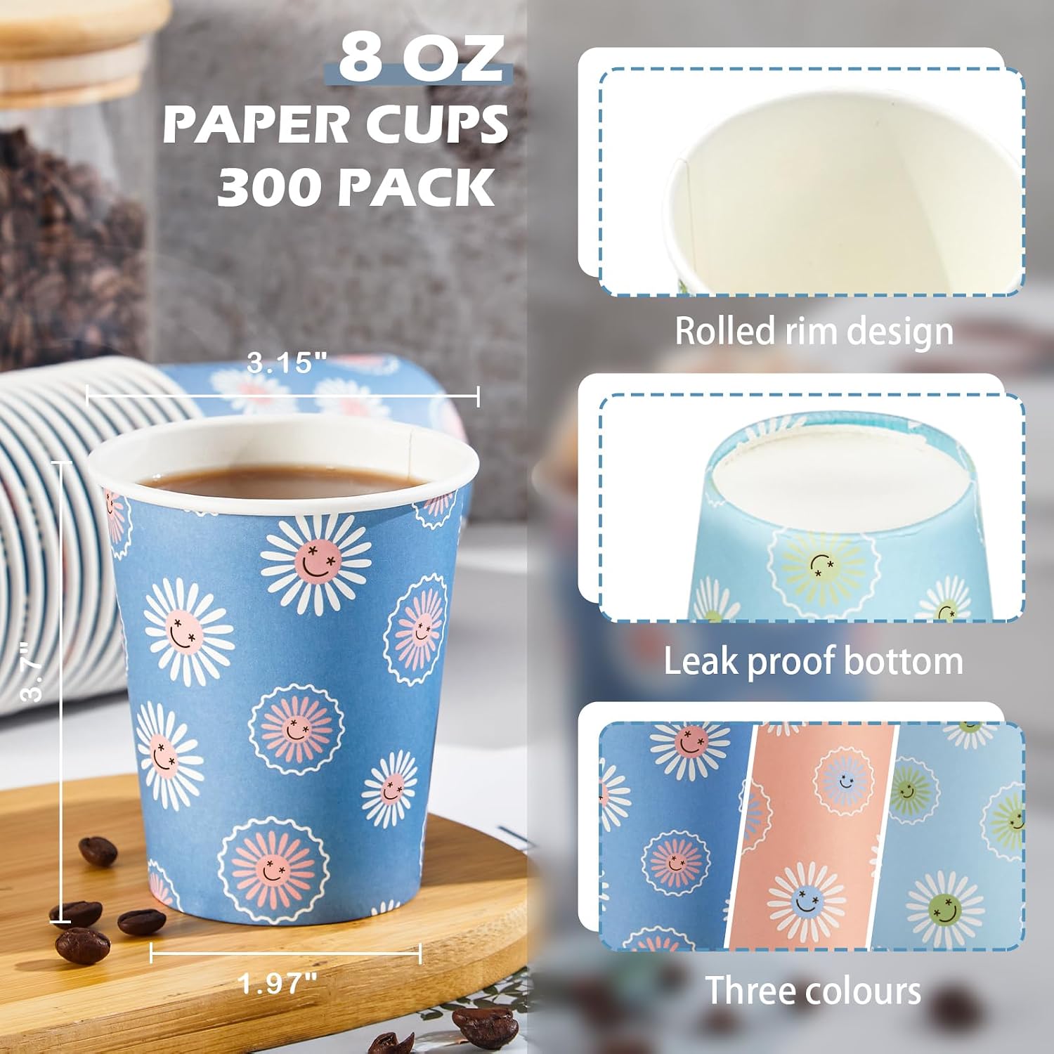 Lot de 300 gobelets en papier  - Coffee Tea Images avis et prix