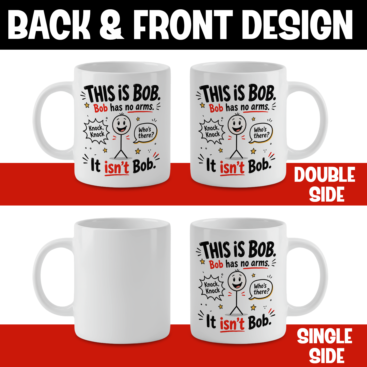 Mug à café en céramique blanch - Coffee Tea Jokes avis et prix