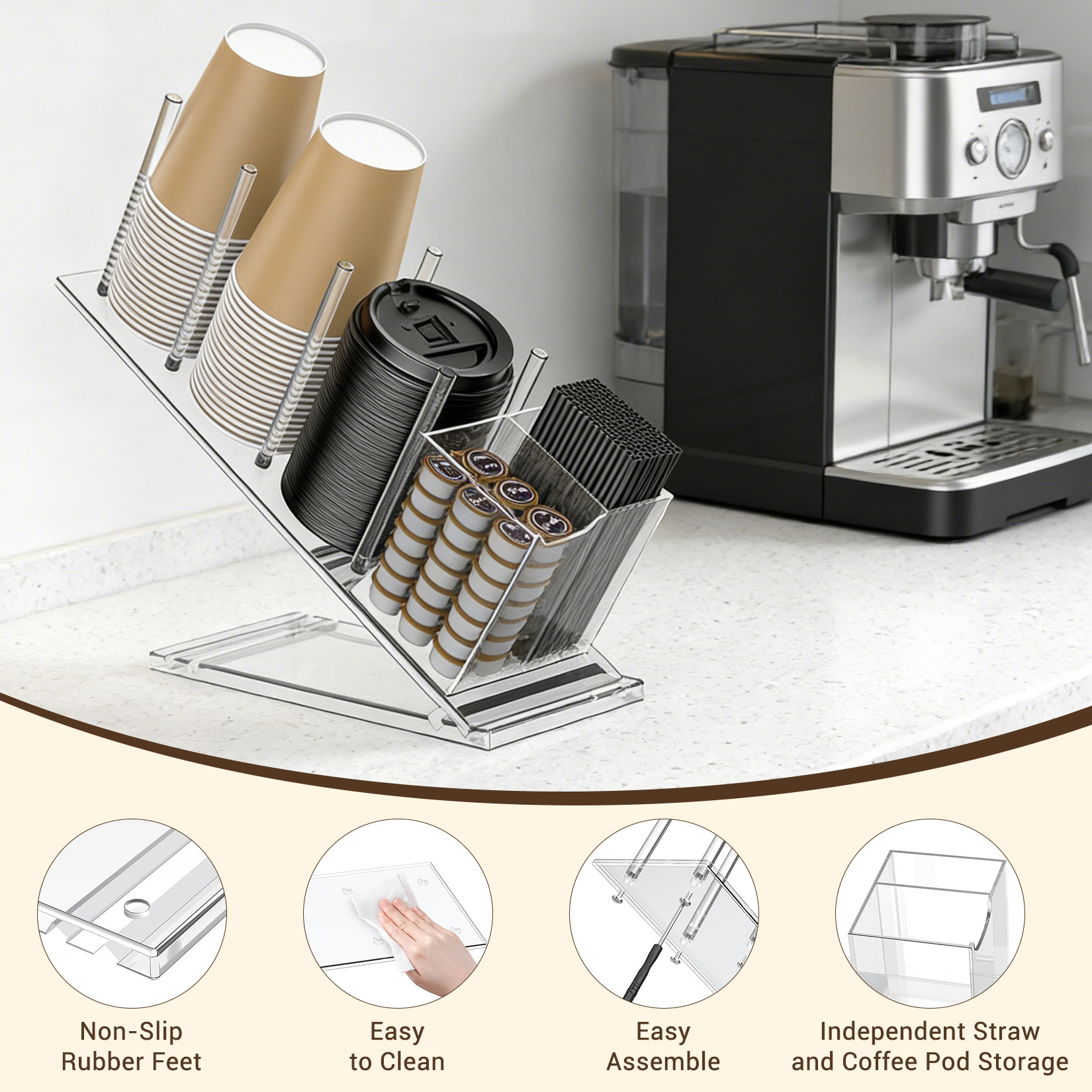 Porte-gobelets en acrylique ré - Coffee Tea Holder avis et prix
