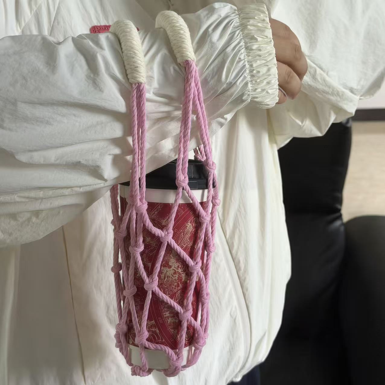 Sac porte-gobelet en macramé f - Coffee Tea Knits avis et prix