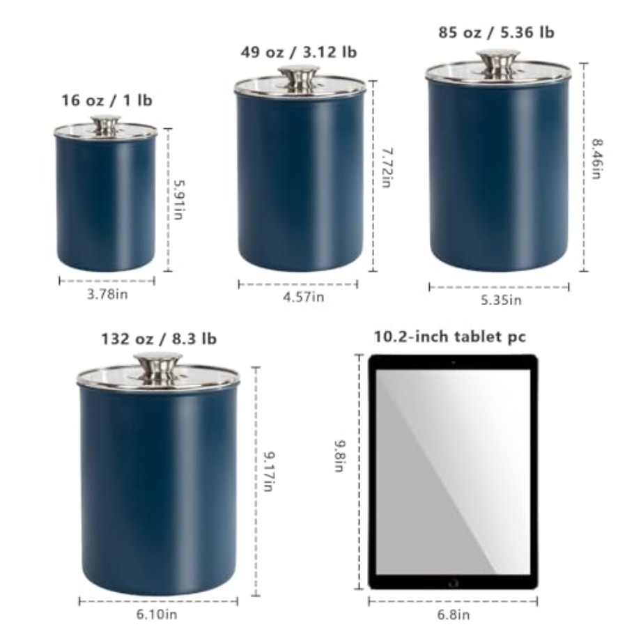 Ensemble de 4 boîtes à provisi - Coffee Tea Sugar Container Set avis et prix