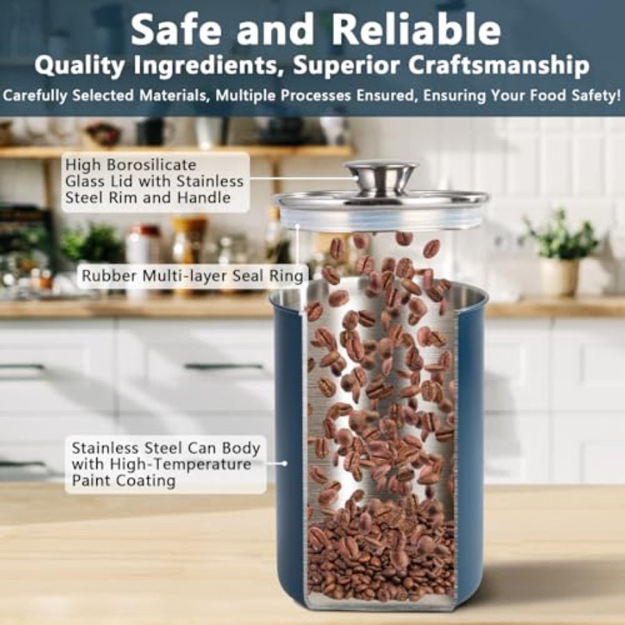 Ensemble de 4 boîtes à provisi - Coffee Tea Sugar Container Set avis et prix