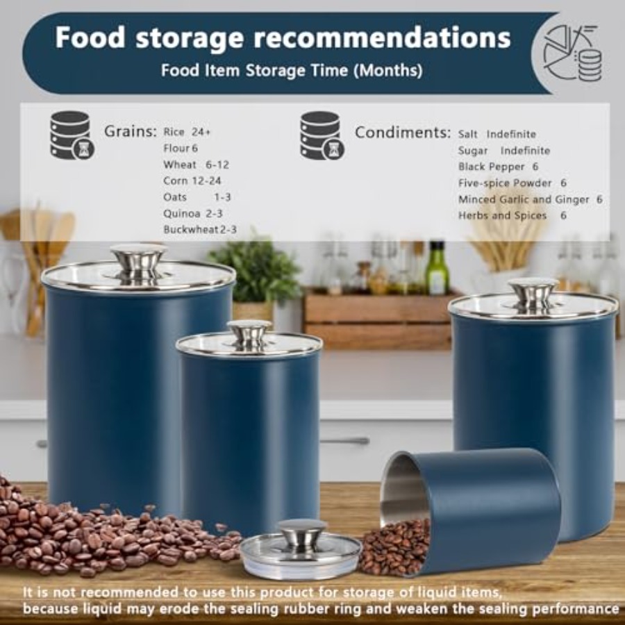 Ensemble de 4 boîtes à provisi - Coffee Tea Sugar Container Set avis et prix