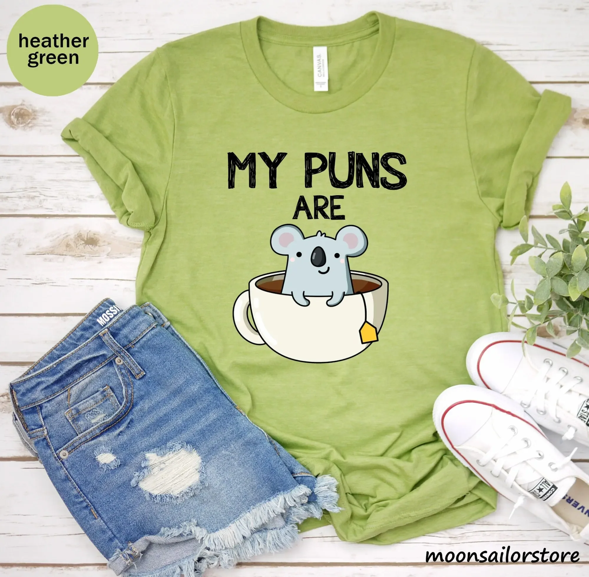 T-shirt « My Puns Are Koala Te - Coffee Tea Knits avis et prix