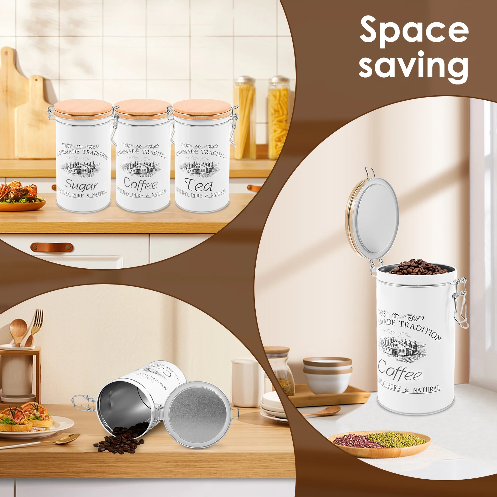 Lot de 3 boîtes à thé, café et - Coffee Tea Sugar Container Set avis et prix