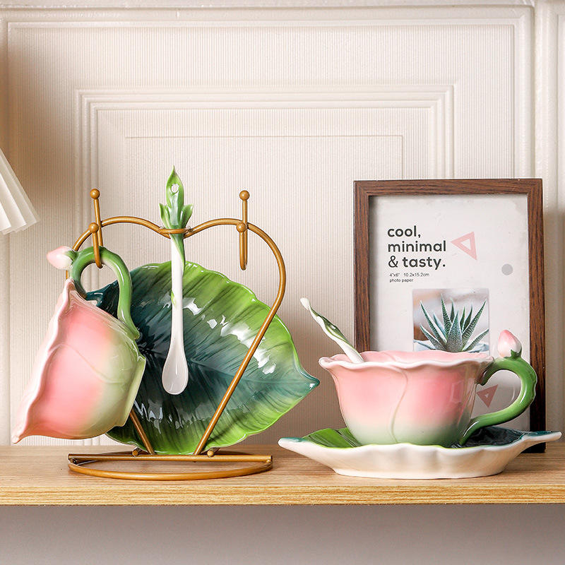 Tasse à café en céramique rose - Coffee Tea Gift Set avis et prix